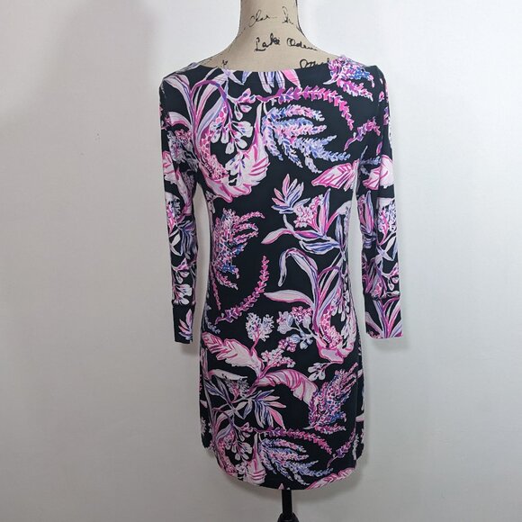 Lilly Pulitzer Onyx Wild Within UPF 50+ Sophie Dress Small Black Pink S - Picture 10 of 13